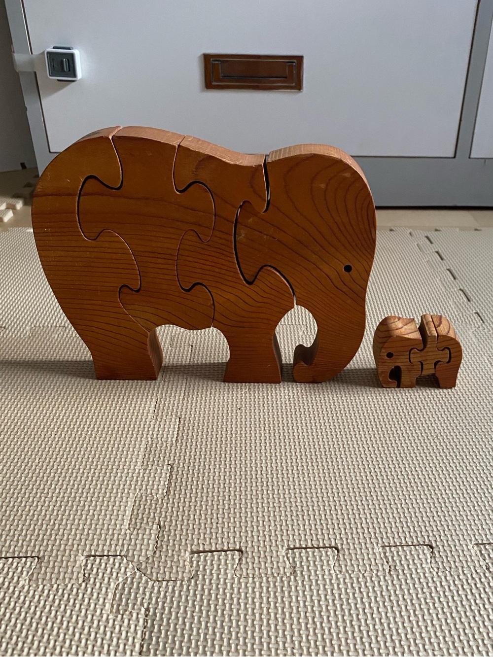 Wooden Elephant, Child's Animal Jigsaw Puzzle - Free-standing, Solid Wood